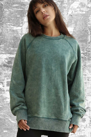 green oversized unisex crewneck sweater