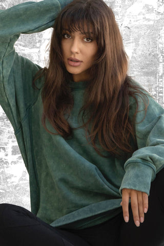 green oversized unisex crewneck sweater