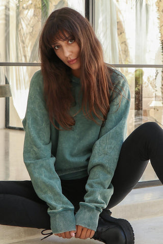 green oversized unisex crewneck sweater