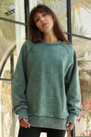 green oversized unisex crewneck sweater