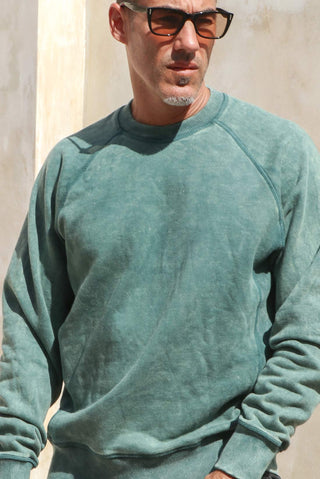 green oversized unisex crewneck sweater