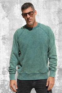 green oversized unisex crewneck sweater