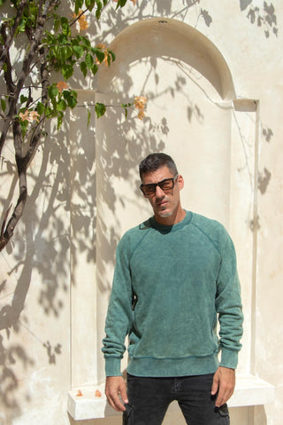 green oversized unisex crewneck sweater