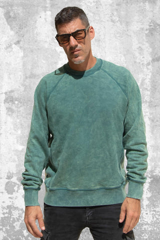 green oversized unisex crewneck sweater