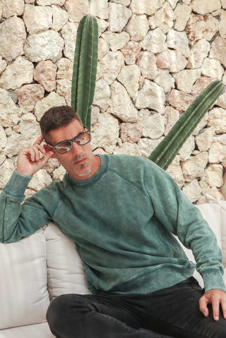 green oversized unisex crewneck sweater