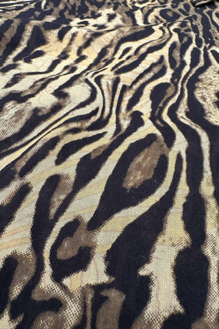 Close-up of fabric with a zebra print pattern