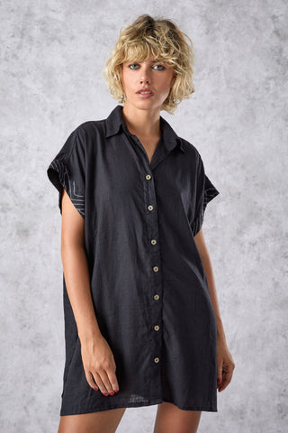 DAWN Dress - Black Linen