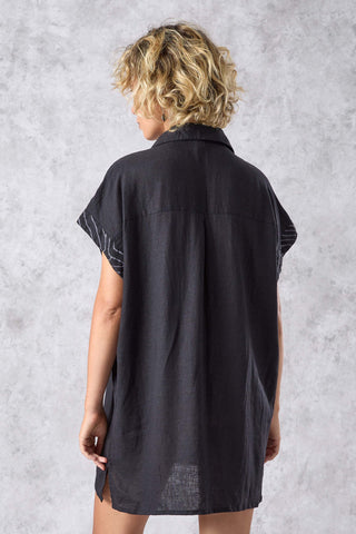 DAWN Dress - Black Linen