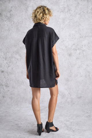 DAWN Dress - Black Linen
