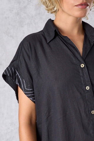 DAWN Dress - Black Linen