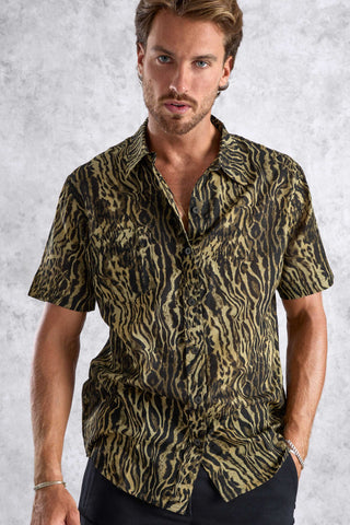 BIG CAT animal print button shirt by OFFRANDES