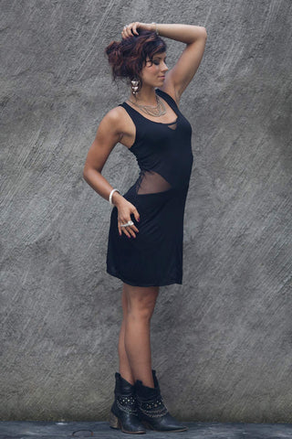 black dress alternative fashion triangle festival clothing independent fashion designer offrandes